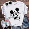 2025 New Fashion 26 Letter Print Women's T-shirt Disney Minnie Top Casual T-shirt Summer Short Sleeve Pattern Women's Clothing