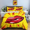 Pop art lips. Bedding Duvet cover sets Duvet covers Pillowcases gifts (1 * Duvet Cover 2 * Pillowcases, without duvet insert)