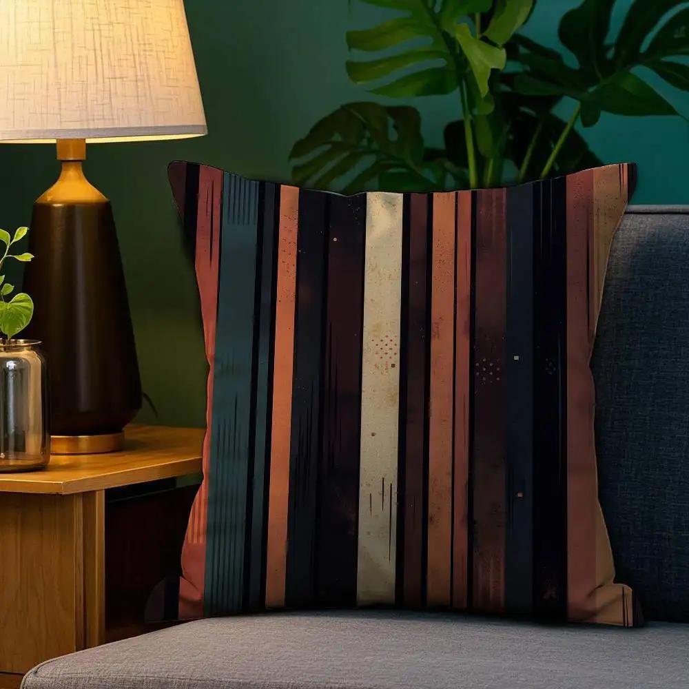 Home Decor Colorful Stripes & Dots Pattern Pillow Covers Pattern Cushion Cover Suitable for Sofa Bedroom Car Pillow Cover