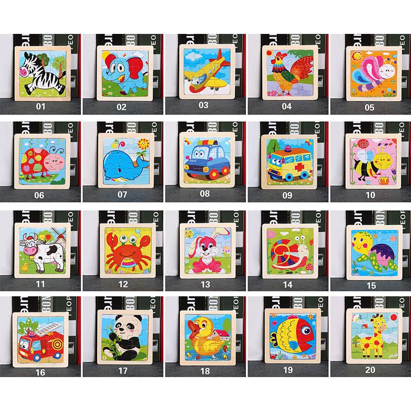 Kids Funny Cartoons Puzzle Toy Jigsaw Wooden Educational Study