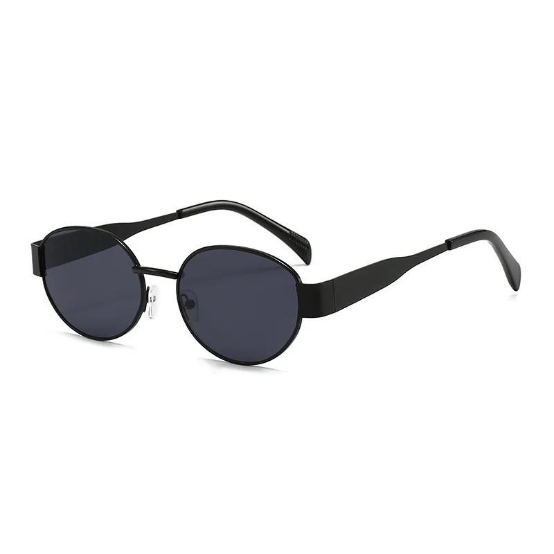 Exquisite Retro Oval Metal Frame Myopia Sunglasses Women and Men UV Resistant Glasses Travel Beach Protect Eyes 0 To -4.0
