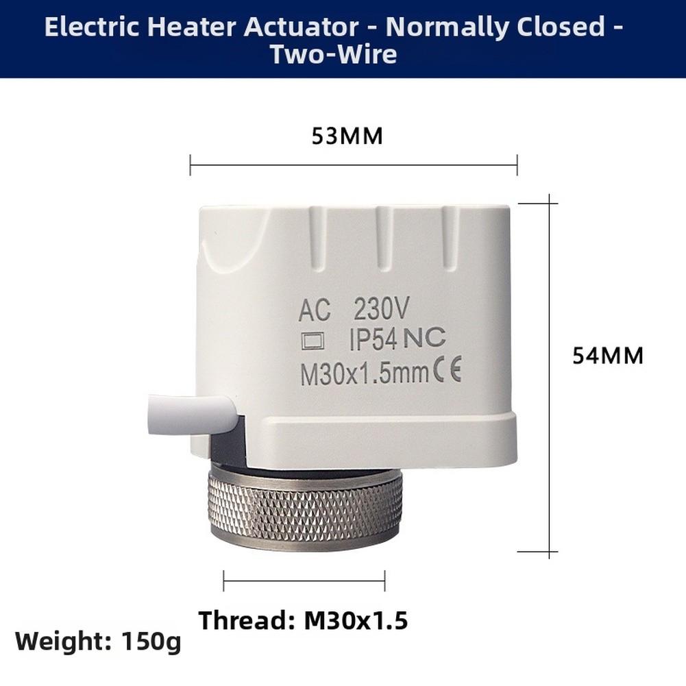 230V 4-Wire Thermal Actuator With Water Pump Linkage, Smart Electric Valve For Floor Heating Systems, M30x1.5 Thread