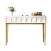 Metal Legs Dressing Table with Drawers Large Capacity Ergonomic Handle Easy To Assemble Home Makeup Vanity Table Bedroom Furniture