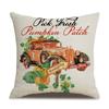 Thanksgiving Linen Pillowcase Autumn Pumpkin Print Pillow Cushion Cover