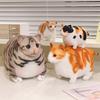 Funny Lifelike Chubby Cat Plush Toys Cotton Stuffed Full Pet Cat Doll Cute Pet Kitten Hanging Toys Bags Decor Home Throw Pillow