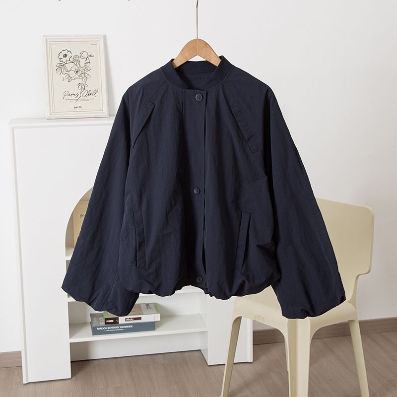 

[Моя экипировка] Бейсбольная куртка на молнии Свободный крой Европейские товары Повседневная куртка Короткая куртка Женская на молнии Стойка-воротник Tibetan youth F