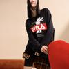 FILA CNY X Buer Rabbit Sweatshirts Unisex Black Crew Neck Moderate Regular F11U319202F-BK