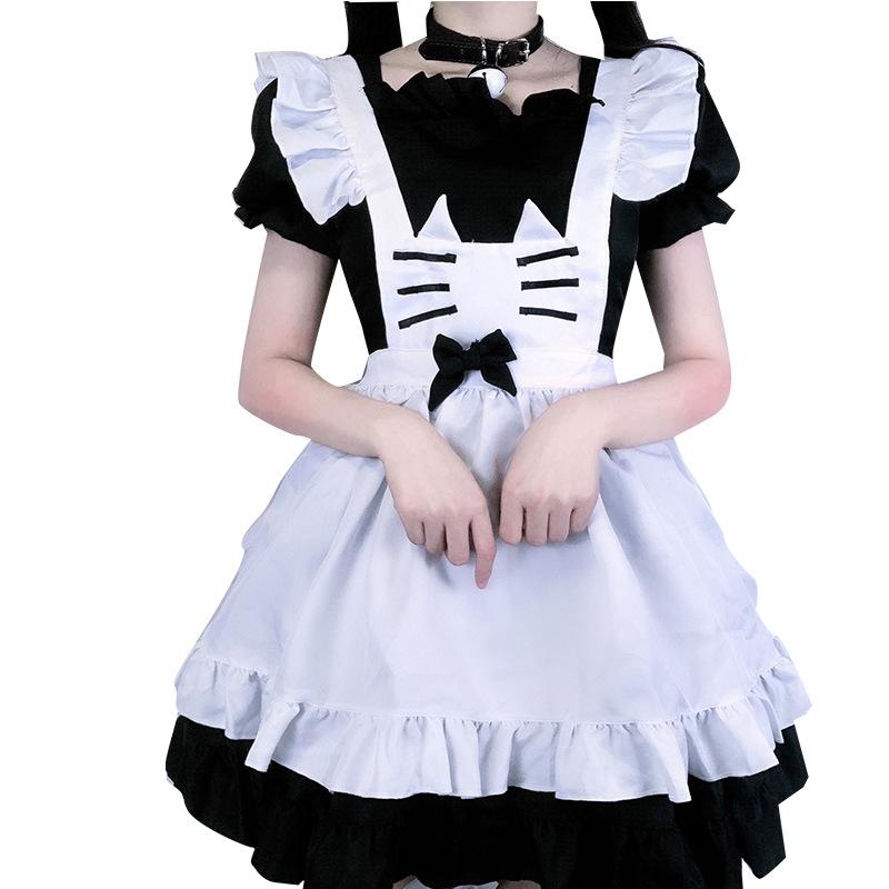 New, cat maid outfit, dress dress, black and white cosplay suit, soft girl.