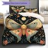 Mond Schmetterling Muster Bettwäsche Steppdecke Set Bettbezug Kissenbezug Heimdekoration Geschenk (1 Bettbezug + 2 Kissenbezüge, ohne Füllung)