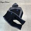RogueWave High Quality Cotton Casual Tracksuit Y2K Harajuku High Street Men Women Hoodies Pants Hip Hop Sportswear Tops Sports Trousers