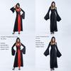 Enchanting Women Gothic Hooded Witch Wizard Dress With Flared Sleeves And Lace Up Design