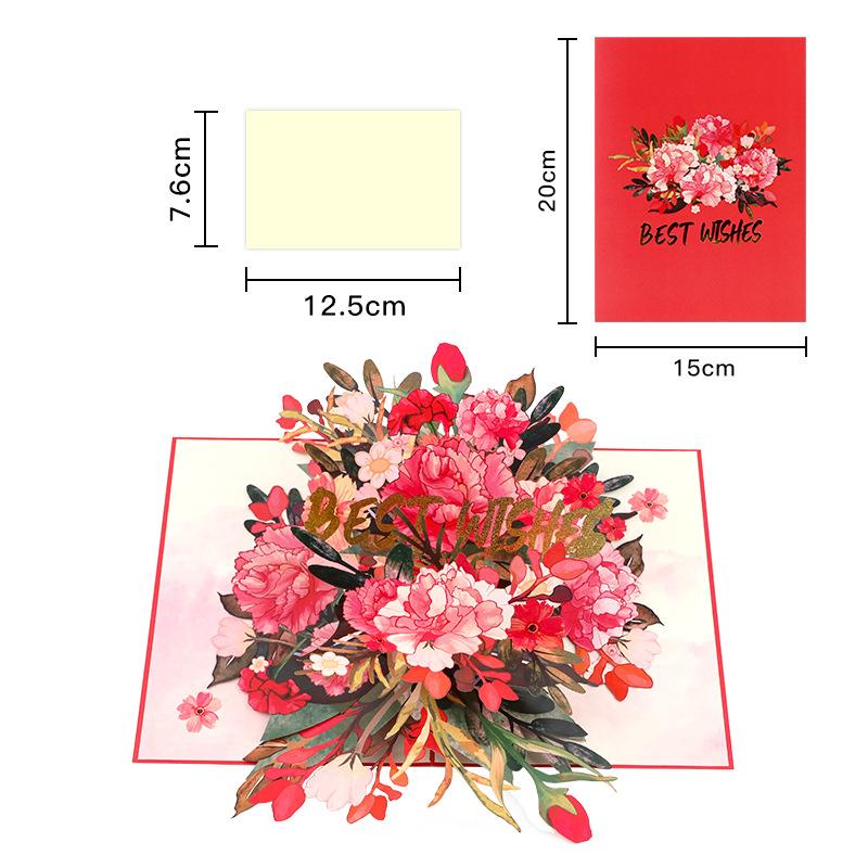 3D Pop Up Greeting Card with Floral Hummingbird Butterfly Popup Card Blank Note Birthday Mother's Day Anniversary All Occasions