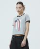 MAHAGRID Flag Applique Ringer Crop Tee Gray(Mg2Gmft513A)