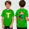 Alvin and The Chipmunks Funny Duplex Printing Tshirt Boys and Girls Fashion Casual Streetwear Child Daily Life Cotton Tee Tops