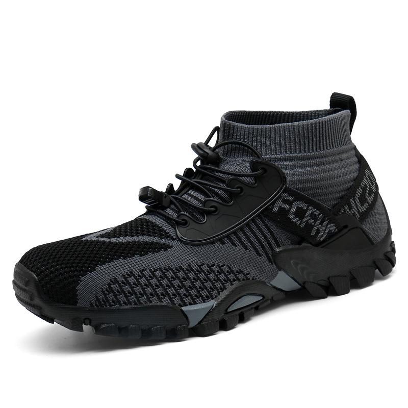 Men's Fitness Walking Style Shoes New Casual Heightening Shoes High-top Hiking Shoes