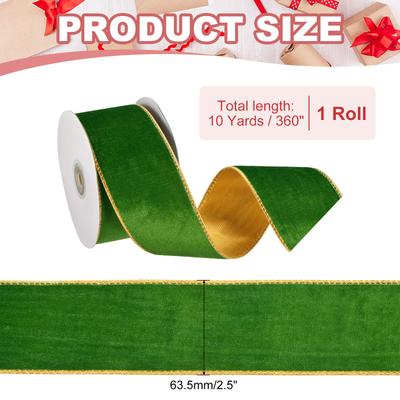 Velvet Ribbons Gift Wrapping Ribbon Christmas Ribbon for Craft Birthday Wedding Festival Holiday Decoration 10 Yards X 2.5"
