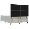 Box Spring Bed with Headboard Light Grey 190 x 140 cm Velvet