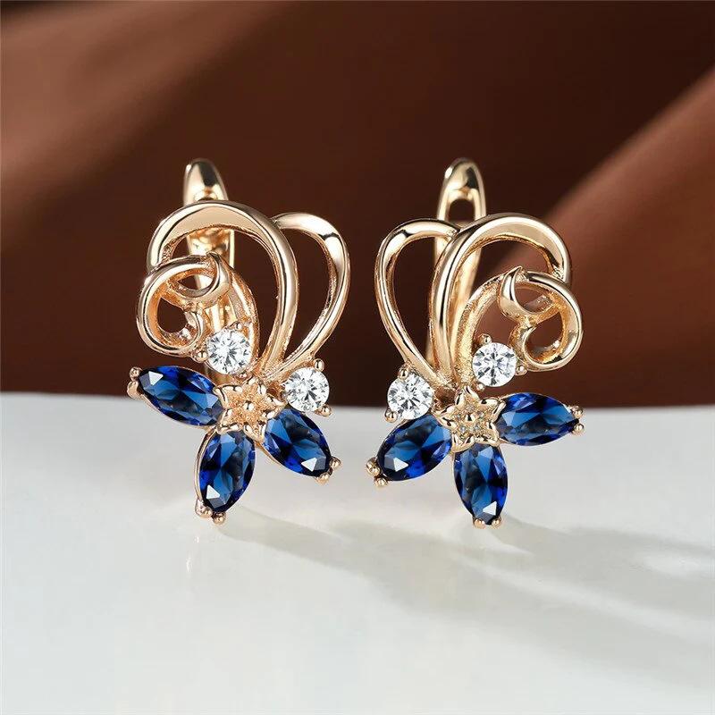 1Pc Fashion Earrings, with Synthetic Zircon Earrings Buckle, Multi-functional Fashion Flower Earrings