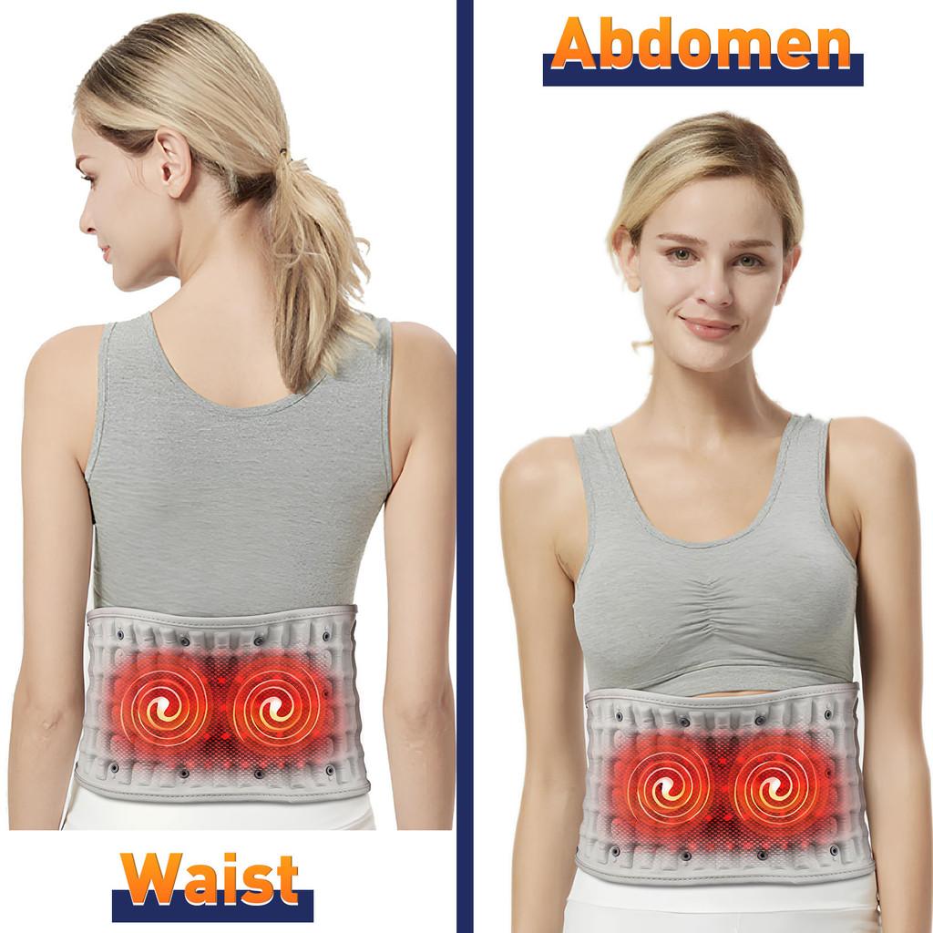 Rechargeable Waist Massager Decompression Lumbar Support Belt Red Light Heating Vibrate Massage Inflatable Waist Belt