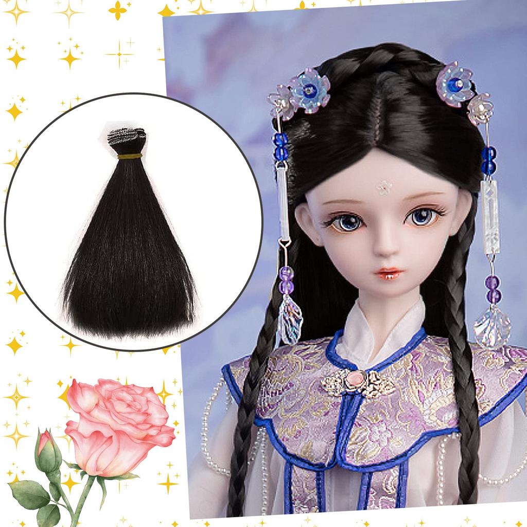 CMD 13 16 14 Puppenperücke Puppenperücke OB SD BJD Puppenperücke Glattes Kurzes Haar Puppe Lange Perücke Langes Haar DIY Kostüm (10 Farben)