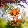 Fox Themed 2D Wind Spinner Garden Decor Metal Wall Art for Outdoor Yard Patio All Season Hanging Ornament No Electricity Needed