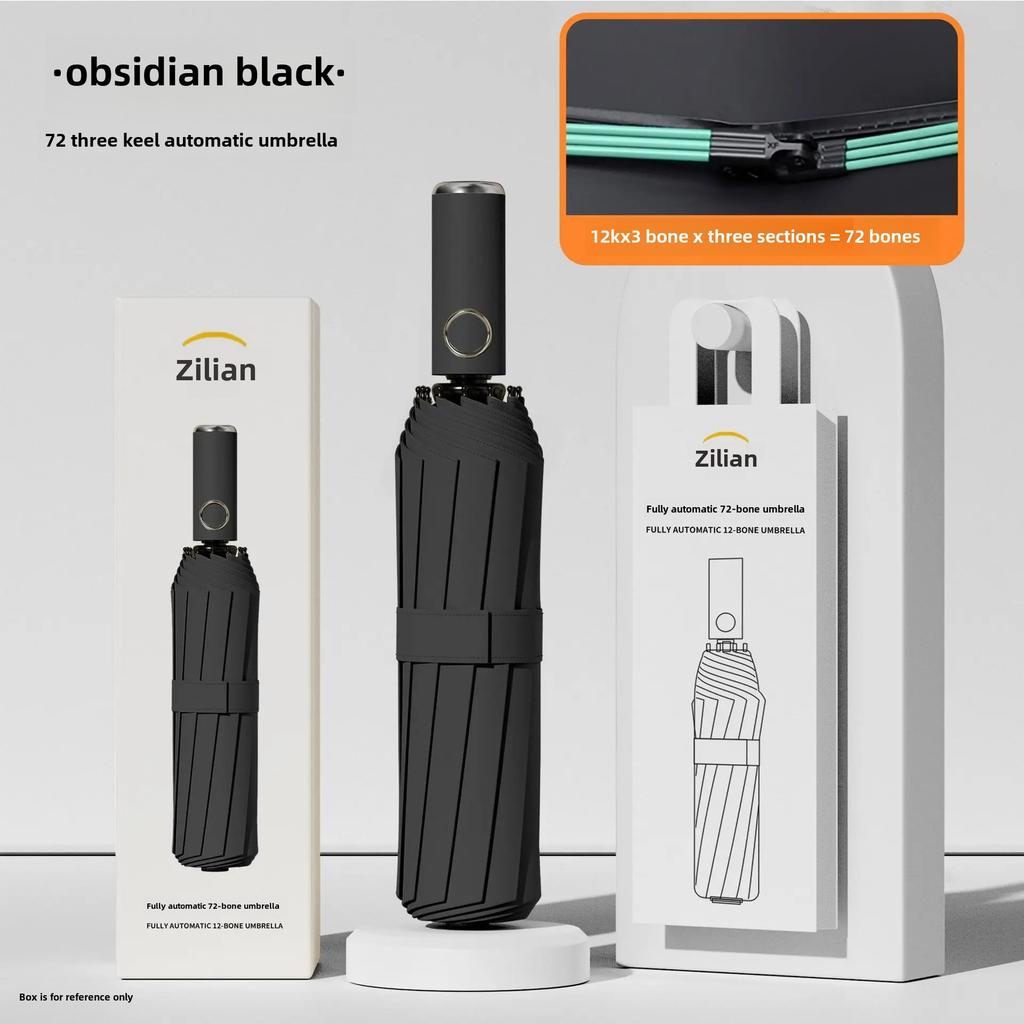 Automatic Folding Umbrella For Men Women Sun Rain Dual Purpose Umbrella Reverse Folding Feature