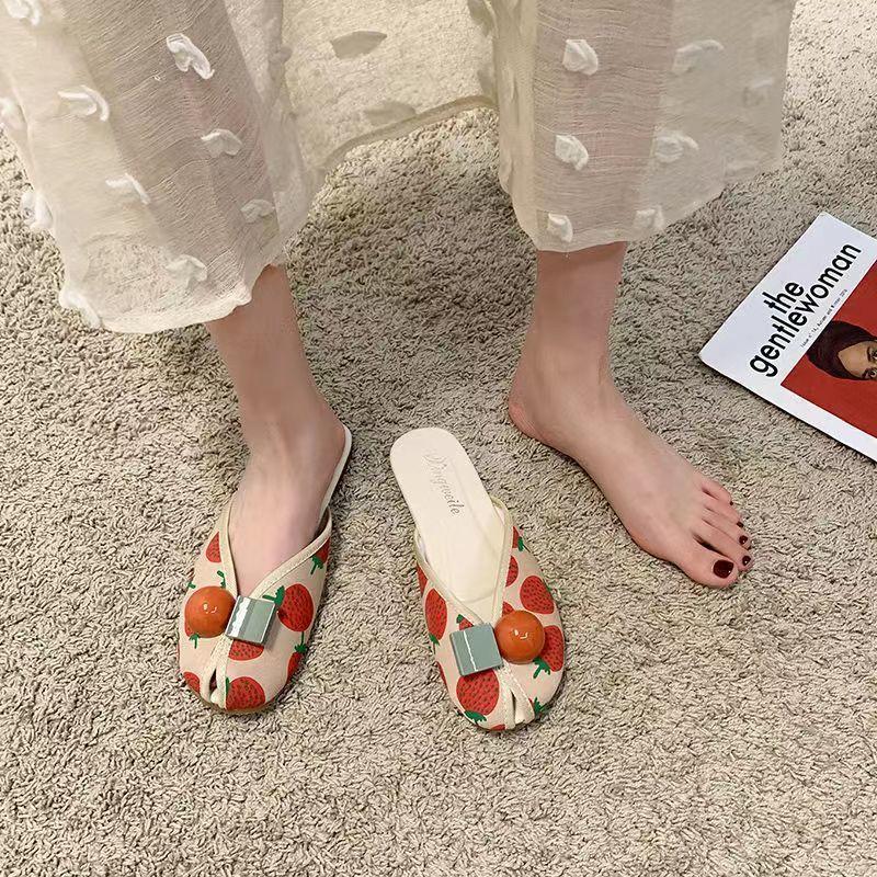 Fashion Woman Slippers Flat Fruit Shoes for Women Outside Round Toe Slides On Promotion New Collection H Sandal Slip-resistant Sandals