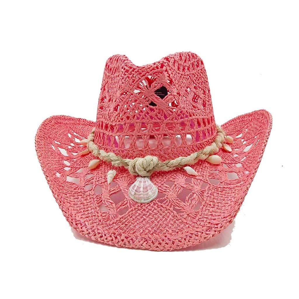 Corn Husk Material Straw Hat Western Cowboy Hat Spring and Summer Men and Women Panama Sun Hat Elegant Cowboy Straw Hat