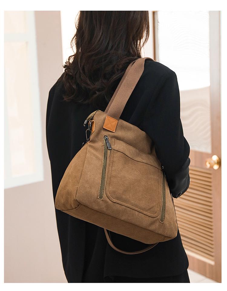 Damen Canvas Tote & Umhänge-Messenger-Taschen mit großem Fassungsvermögen