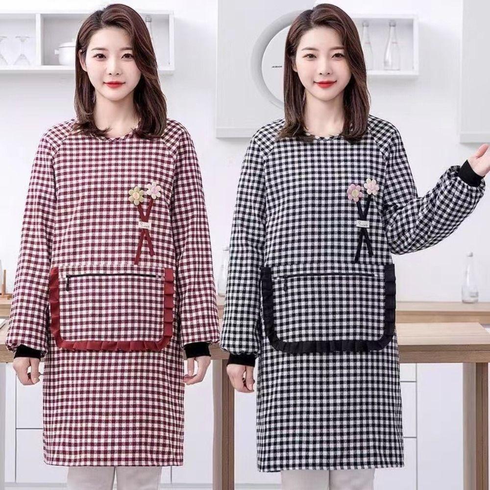 Breathable Smock Apron Dirt-resistant Overalls Apron Fashion Kitchen Cooking Apron  Home Cooking