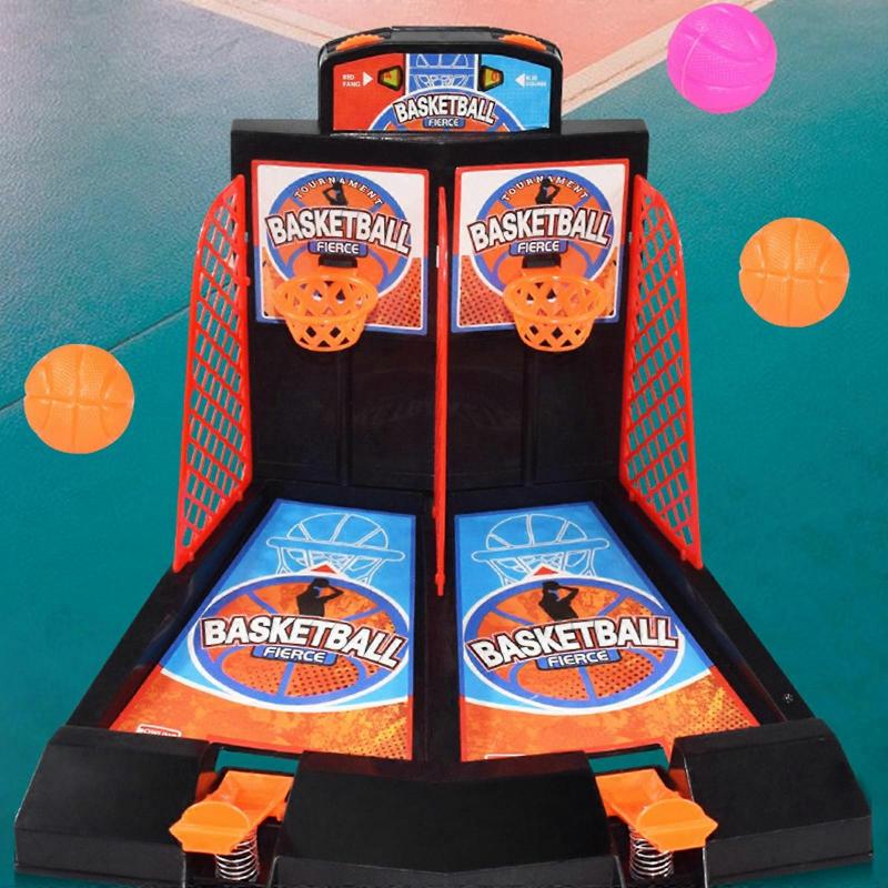 Toy Handheld Desktop Battle Basketball Game Home Desk Gift for Kids and Adults Bagatelle Game Office Game Fun Sports