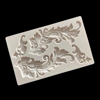 Stampo in plastica per cioccolato con texture in pizzo goffrato retrò europeo, decorazione per bordo torta fondente, goccia, stampo in plastica