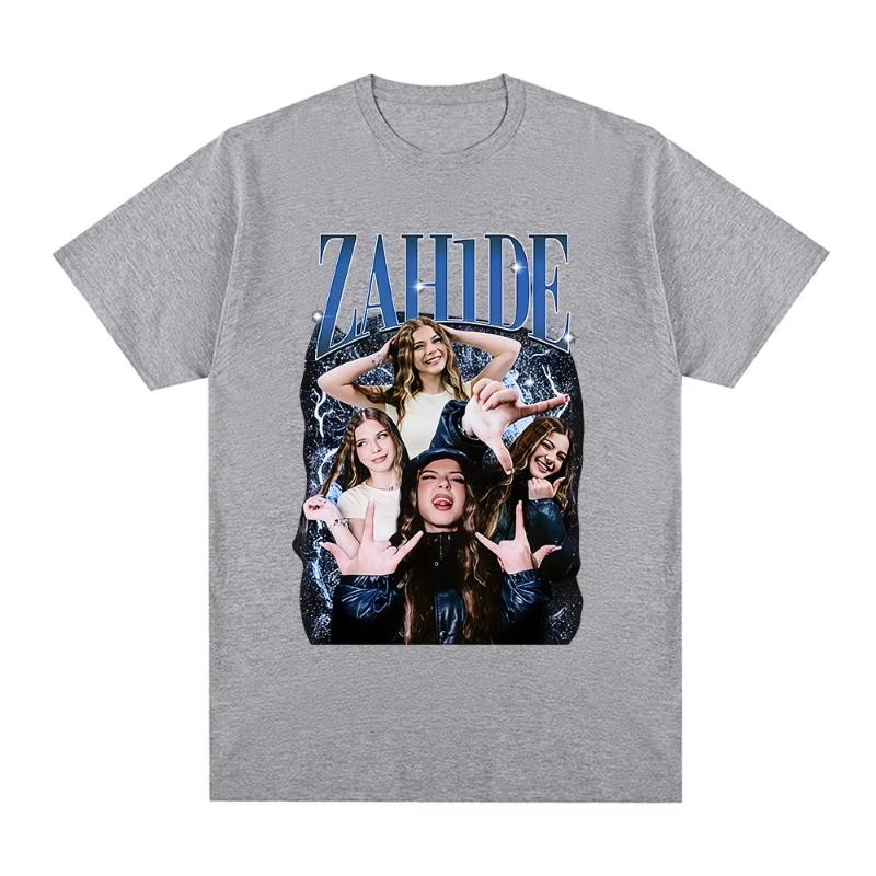 Zahide Merch Graphic Print Tshirt Unisex Women Fashion Hip Hop T Shirts Cotton Casual Oversized Short Sleeve Tshirts Streetwear