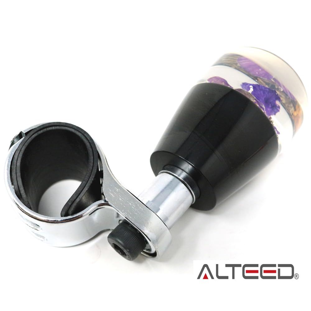 Autoland Underwater Flower Handle Spinner Car Steering Spinner Knob Real Orchid Flower Artwork Purple