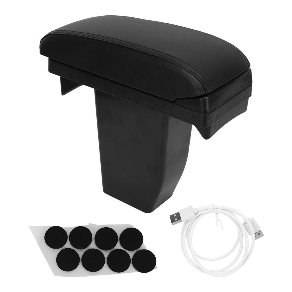 Center Console Armrest Storage Box 3 USB Interface Double Layers Replacement for Peugeot 2008