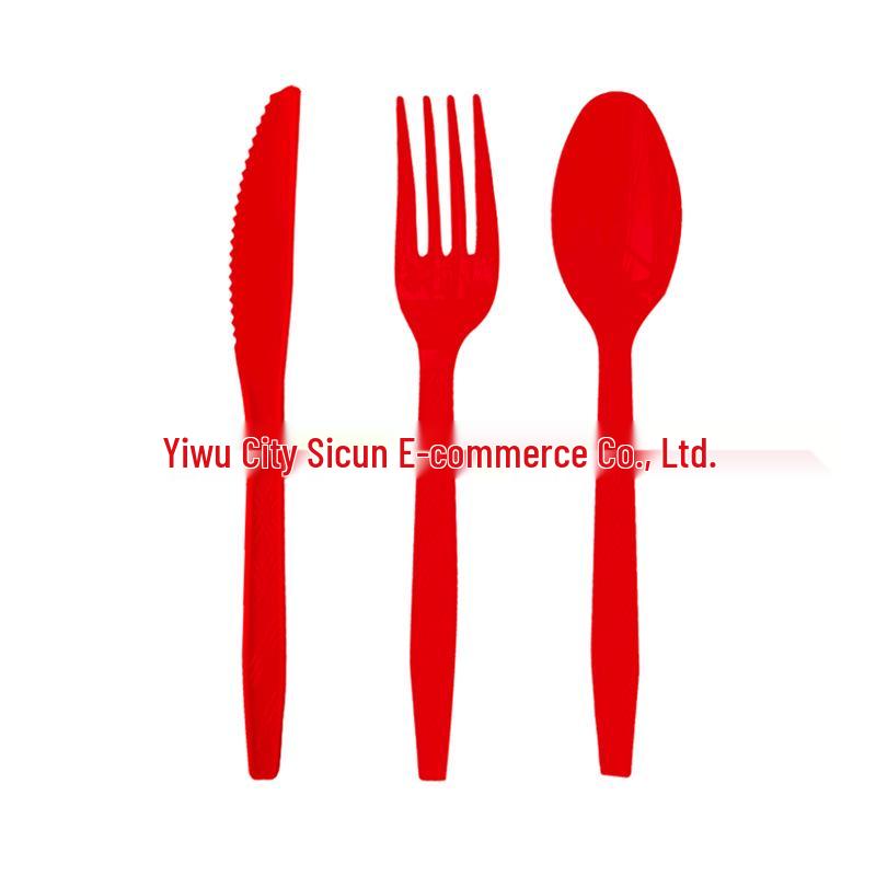 Red Plaid Snowflake Christmas Party Disposable Tableware Set