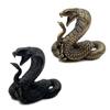 Brass Cobra Statue Ornament Zodiac Snake Miniature Figurines Copper Desktop Decoration Tea Pets Decor Accessories Craft
