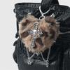 Plush Plush Heart Shaped Keychain In Y2K Style With Rhinestones And Metal Wing Elegant Bag Hanging Ornament