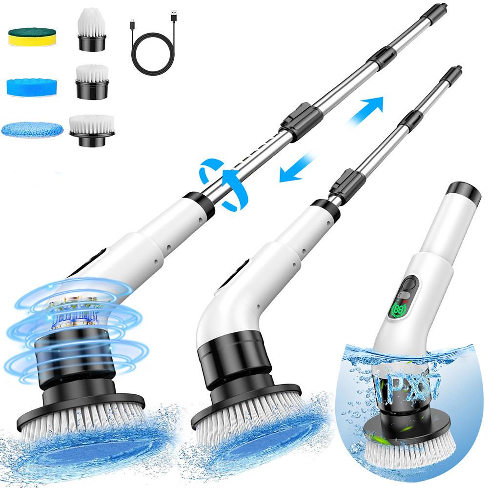 1 In 9 Electric Spin Scrubber Cordless Cleaning Brush White Supplies Household