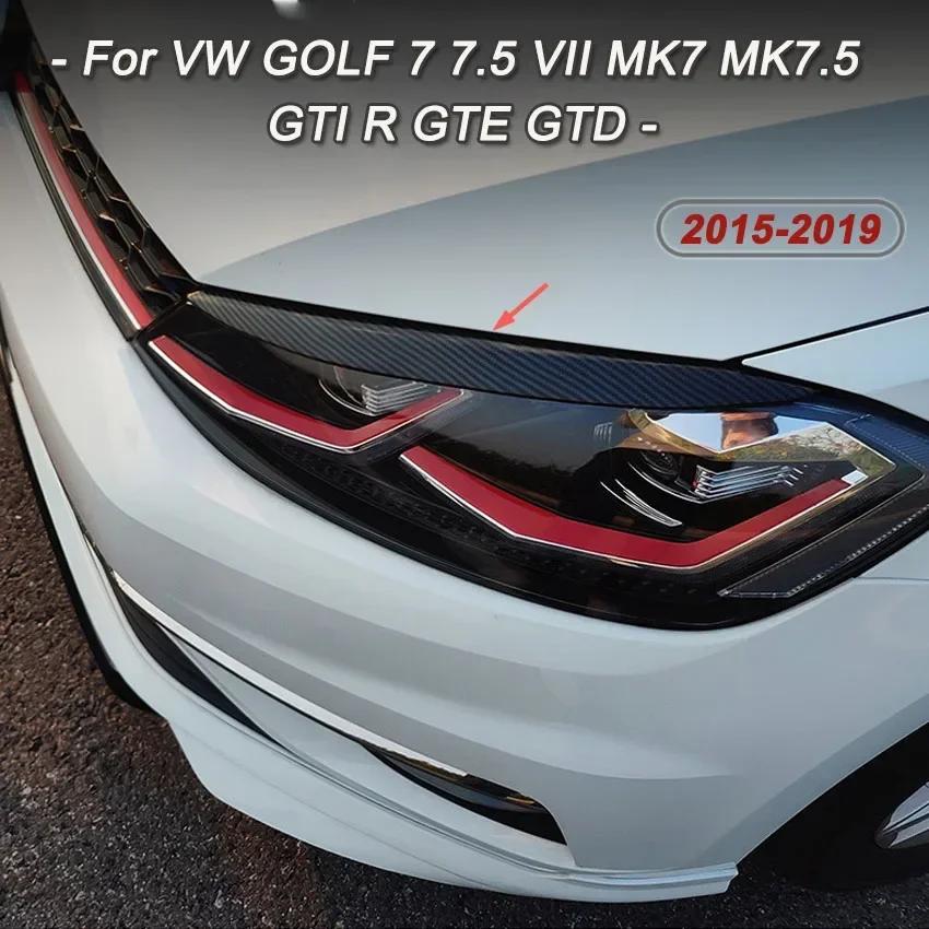 Headlights Eyebrow Eyelids Stickers Trim Cover  Accessories Body Kit For VW GOLF 7 7.5 VII MK7 MK7.5 GTI R GTE GTD 2013-2020