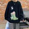 Autumn Men's Dinosaur Sweater All-match Personality Round Neck Sweater Hong Kong Style Sweater