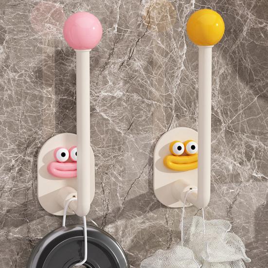 4Pcs Self Adhesive Wall Hooks Strong Load-bearing Creative Shape Easy to Install Punch Free Wall Mounted Clothes Key Towel Hangers