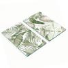 Decorative Glass Chopping and Serving Boards Palm Leaves 2x30x52 Cm