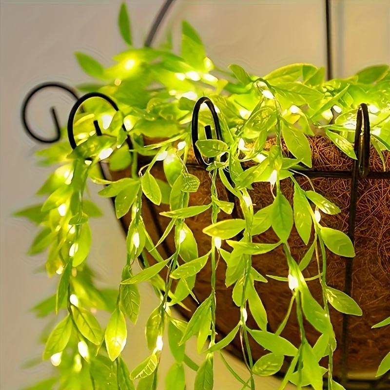Artificial Willow Leaf LED String Lights, USB Powered Copper Wire Fairy Lights, Green Vine Garland for Indoor Outdoor Garden Patio Party Decoration