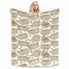Cute Cartoon Cat Pattern Keep Warm for Cozy Rooms.Flannel Blanket for Bedroom, Living Room, Sofa, and Nap