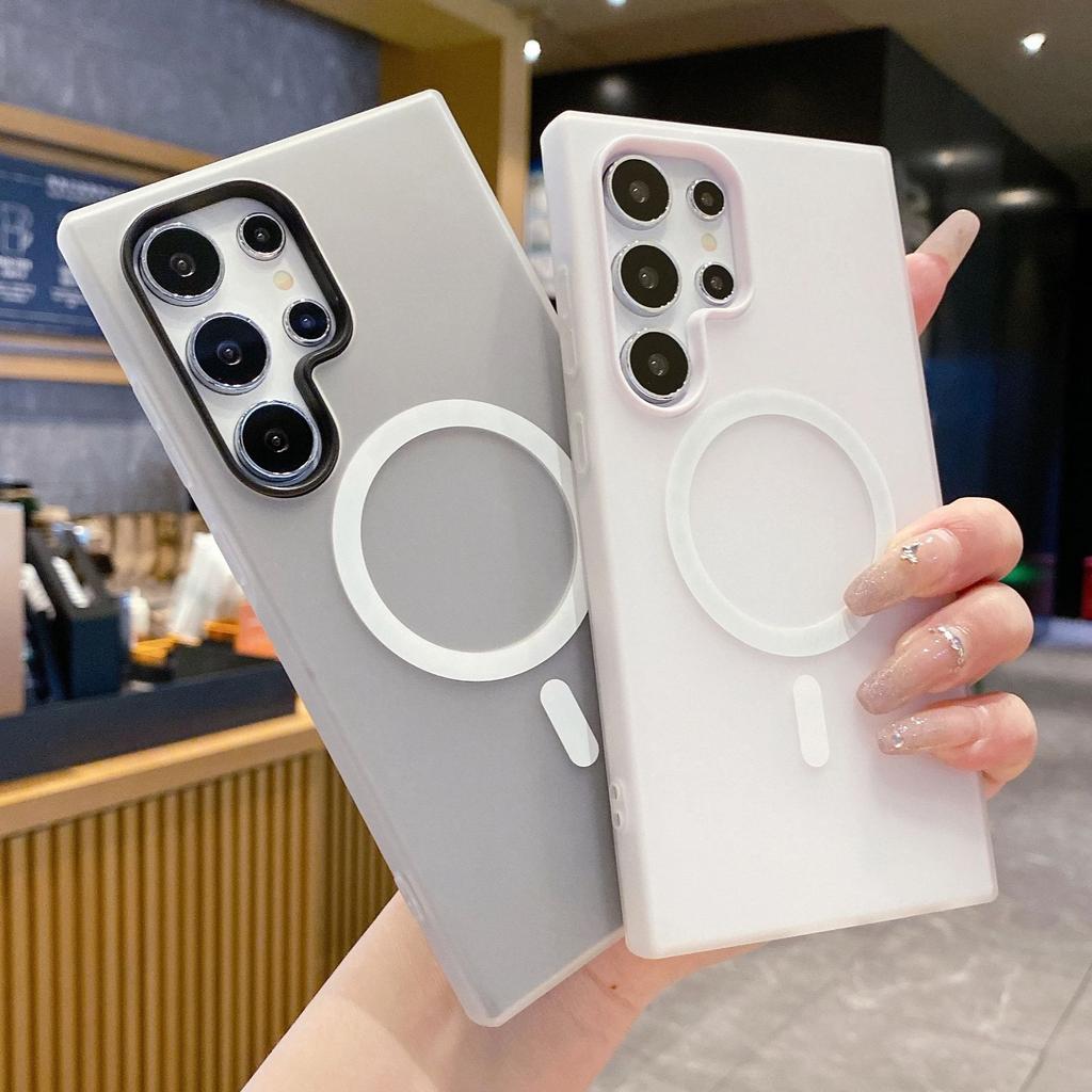 Matowe Przezroczyste Cukierkowe 2w1 Magnetyczne Etui Magsafe Dla Samsung S25 Edge S24 S23 FE Ultra Plus A17 A07 A56 A36 A26 A16 Miękkie Etui