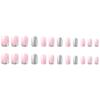 24Pcs Christmas Press on Nails Square French Tip Fake Nails Silver Glitter Nail Design Full Cover False Nails Snowflake Glue on Nails Cute Acrylic