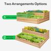 3-Tier 3-Grid Wooden Raised Garden Bed 42.5 X 34.5 X 15 Inches Outdoor Elevated Wood Planter Box with Screwdriver for Gardens P