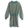REDYAZEL Grid Pattern Long Sleeve Knit One Piece F Green Women Used