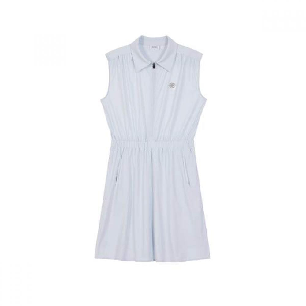 Goxo Essential Shirring Sleeveless Dress Sky Blue S(55)